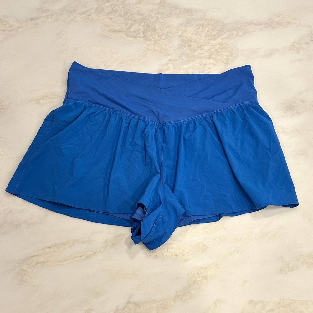 Aerie Blue V Cut Flowy Shorts Size XXL